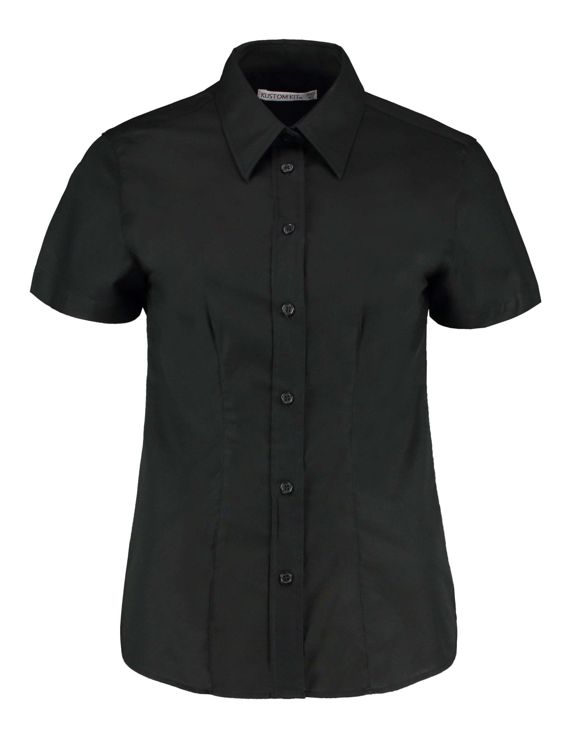 Kustom Kit Ladies SS Workwear Shirt KK360 - Black - Customisable Shirts
