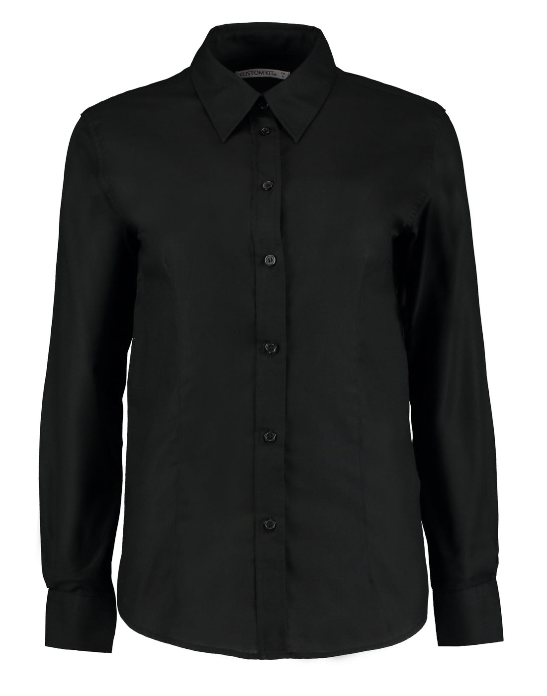 Kustom Kit Ladies LS Workwear Shirt KK361 - Black - Customisable Shirts