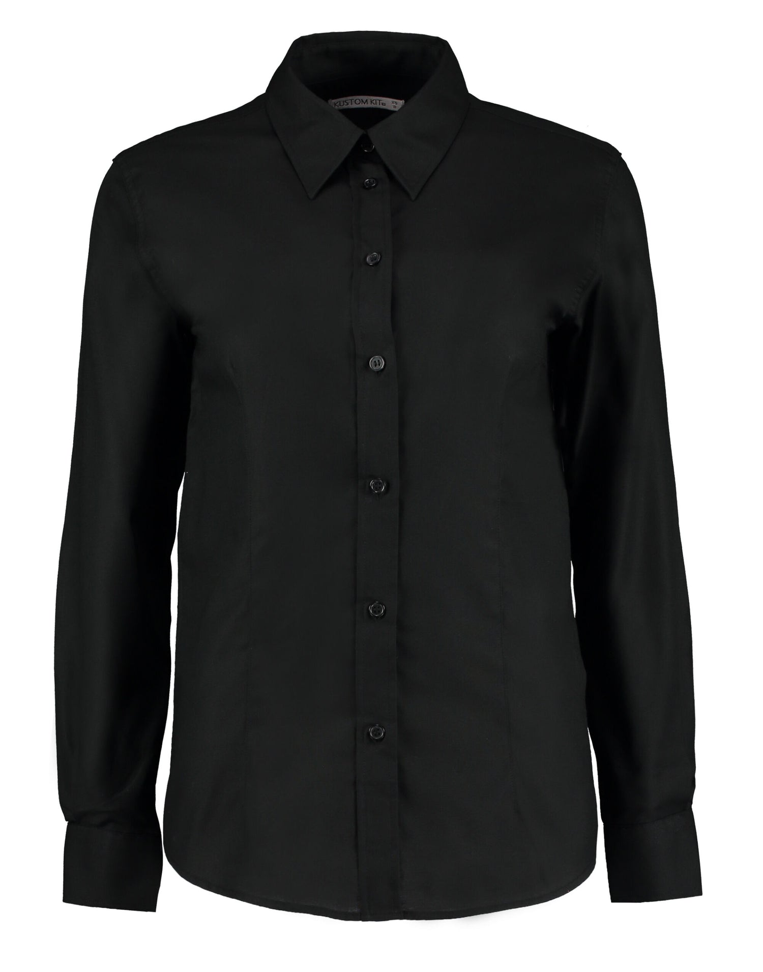 Kustom Kit Ladies LS Workwear Shirt KK361 - Black - Customisable Shirts