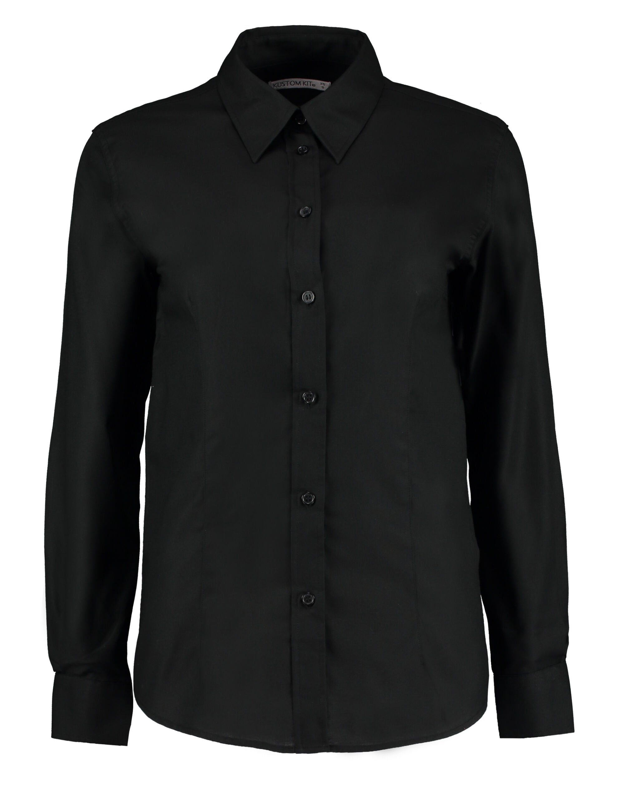 Kustom Kit Ladies LS Workwear Shirt KK361 - Black - Customisable Shirts