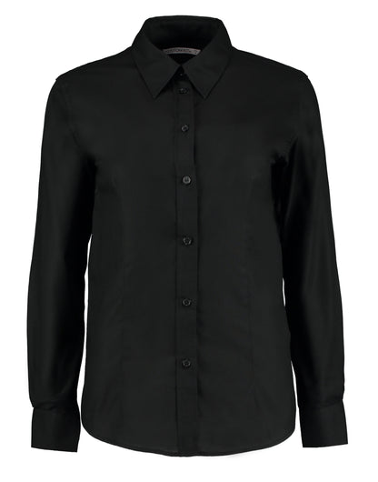 Kustom Kit Ladies LS Workwear Shirt KK361 - Black - Customisable Shirts