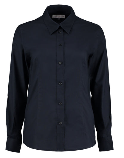 Kustom Kit Ladies LS Workwear Shirt KK361 - French Navy - Customisable Shirts