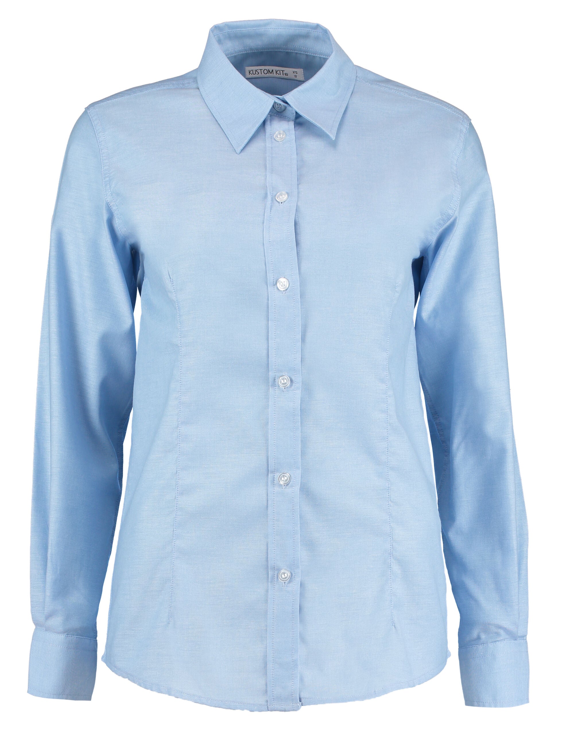 Kustom Kit Ladies LS Workwear Shirt KK361 - Light Blue - Customisable Shirts