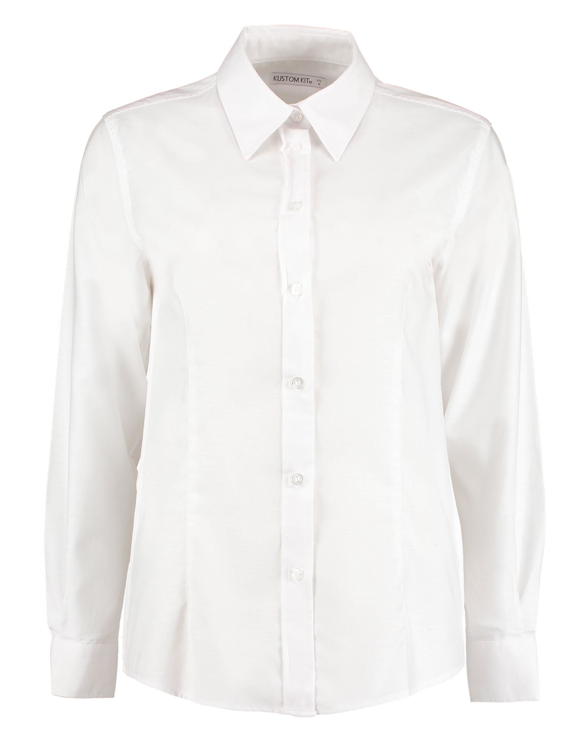 Kustom Kit Ladies LS Workwear Shirt KK361 - White - Customisable Shirts