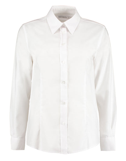 Kustom Kit Ladies LS Workwear Shirt KK361 - White - Customisable Shirts