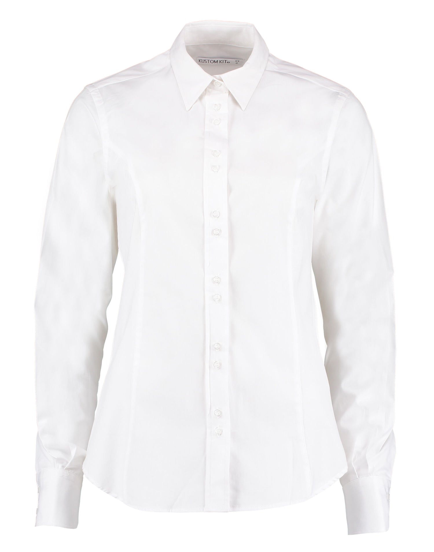 Kustom Kit Ladies LS Tailored City Shirt KK388 - White - Customisable Corporate Wear