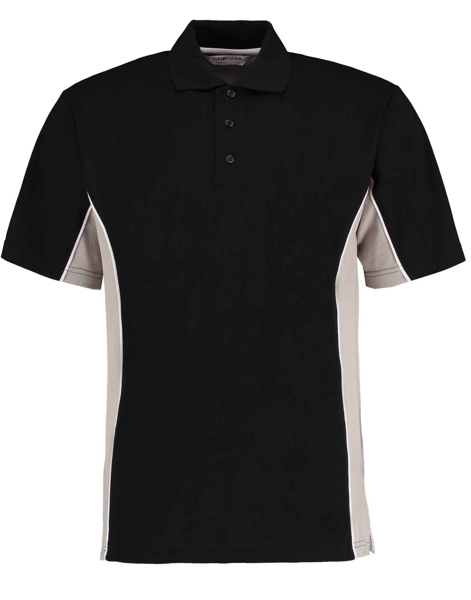 Kustom Kit Mens Classic Track Polo KK475 - Black Grey White - Customisable Polos