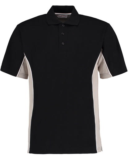 Kustom Kit Mens Classic Track Polo KK475 - Black Grey White - Customisable Polos