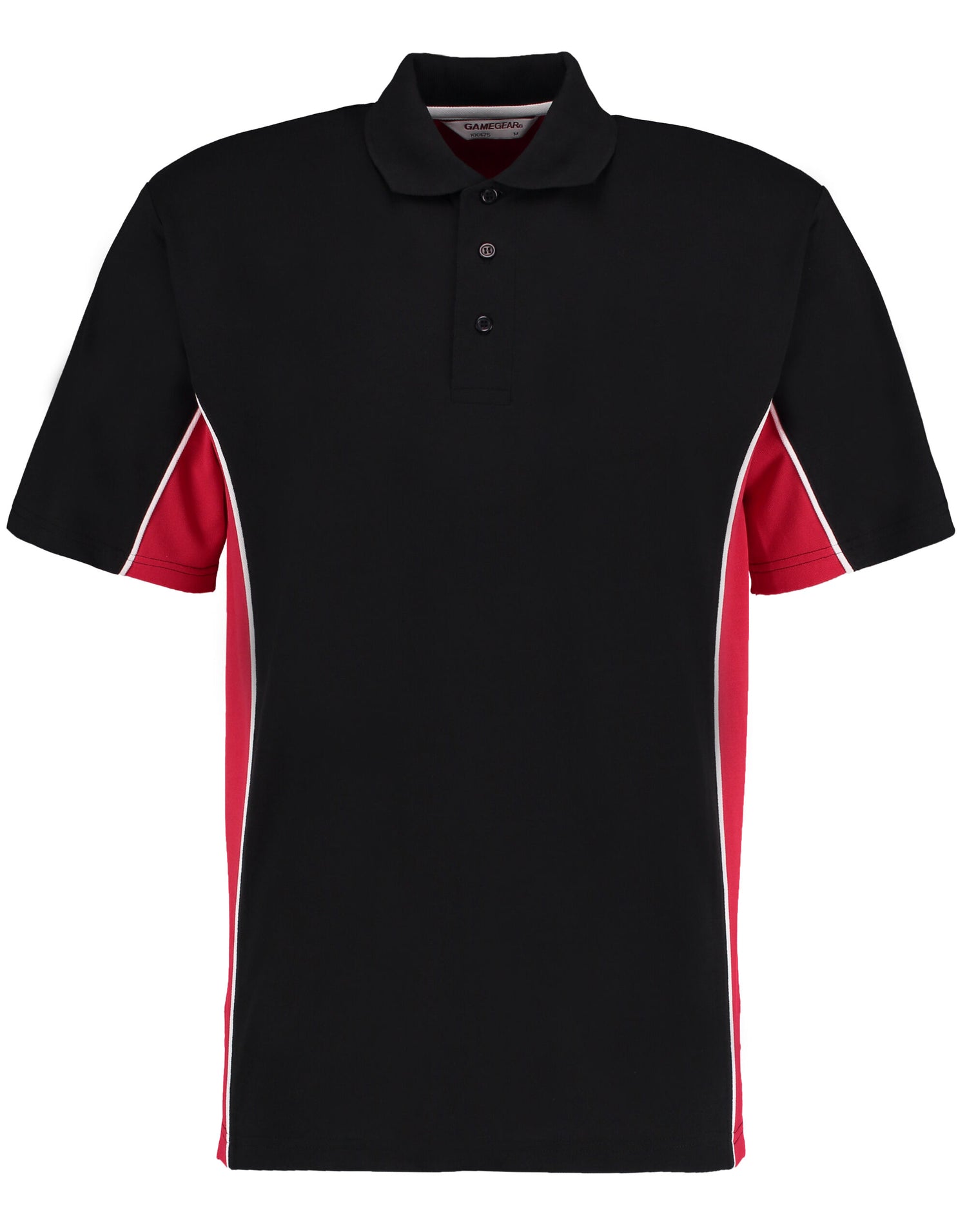 Kustom Kit Mens Classic Track Polo KK475 - Black Red White - Customisable Polos