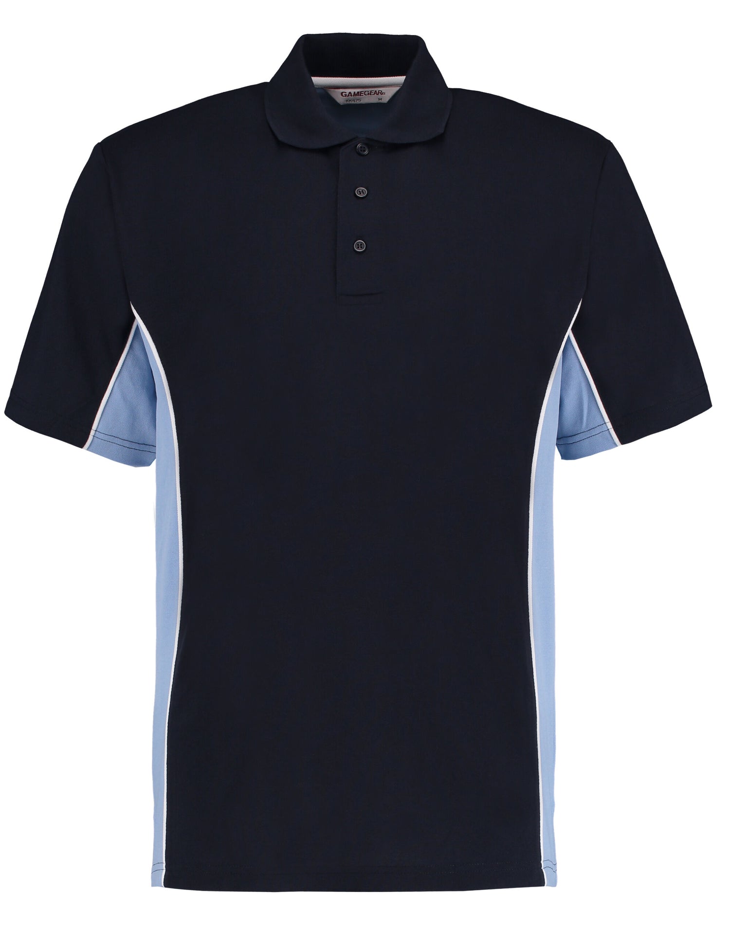 Kustom Kit Mens Classic Track Polo KK475 - Navy Light Blue White - Customisable Polos