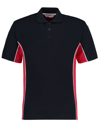 Kustom Kit Mens Classic Track Polo KK475 - Navy Red White - Customisable Polos