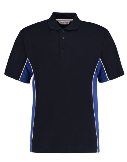 Kustom Kit Mens Classic Track Polo KK475 - Navy Royal White - Customisable Polos