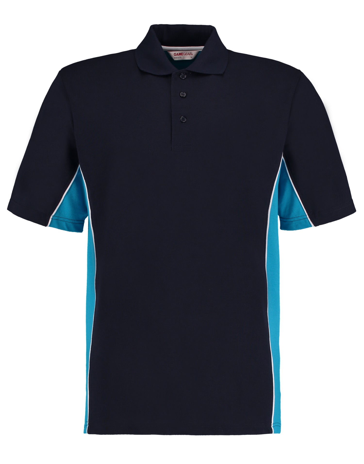 Kustom Kit Mens Classic Track Polo KK475 - Navy Turqoise - Customisable Polos