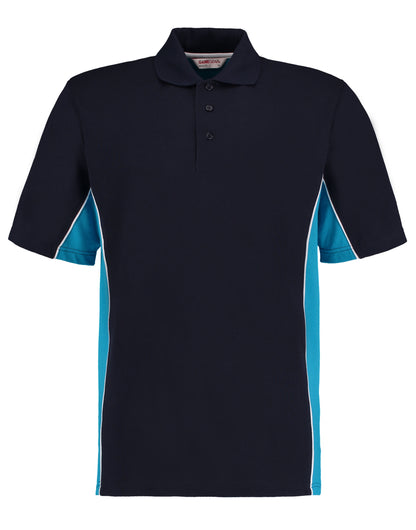 Kustom Kit Mens Classic Track Polo KK475 - Navy Turqoise - Customisable Polos