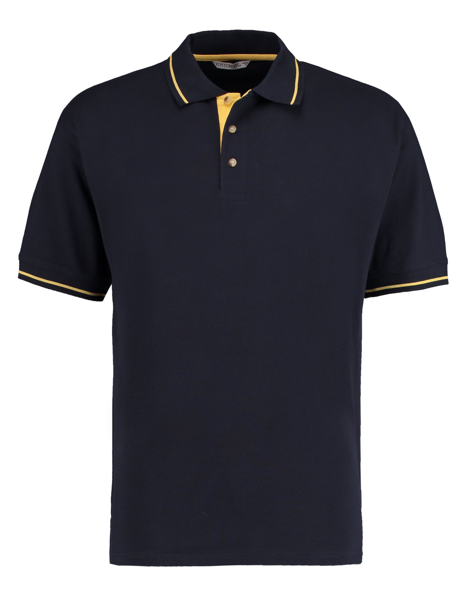 Kustom Kit Mens Classic StMellion Polo KK606 - Navy Sun Yellow - Customisable Polos