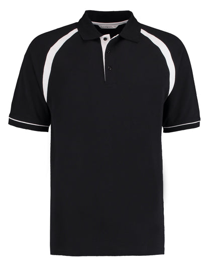 Kustom Kit Men Classic Fit Oak Hill Polo KK615 - Black White - Customisable Polos