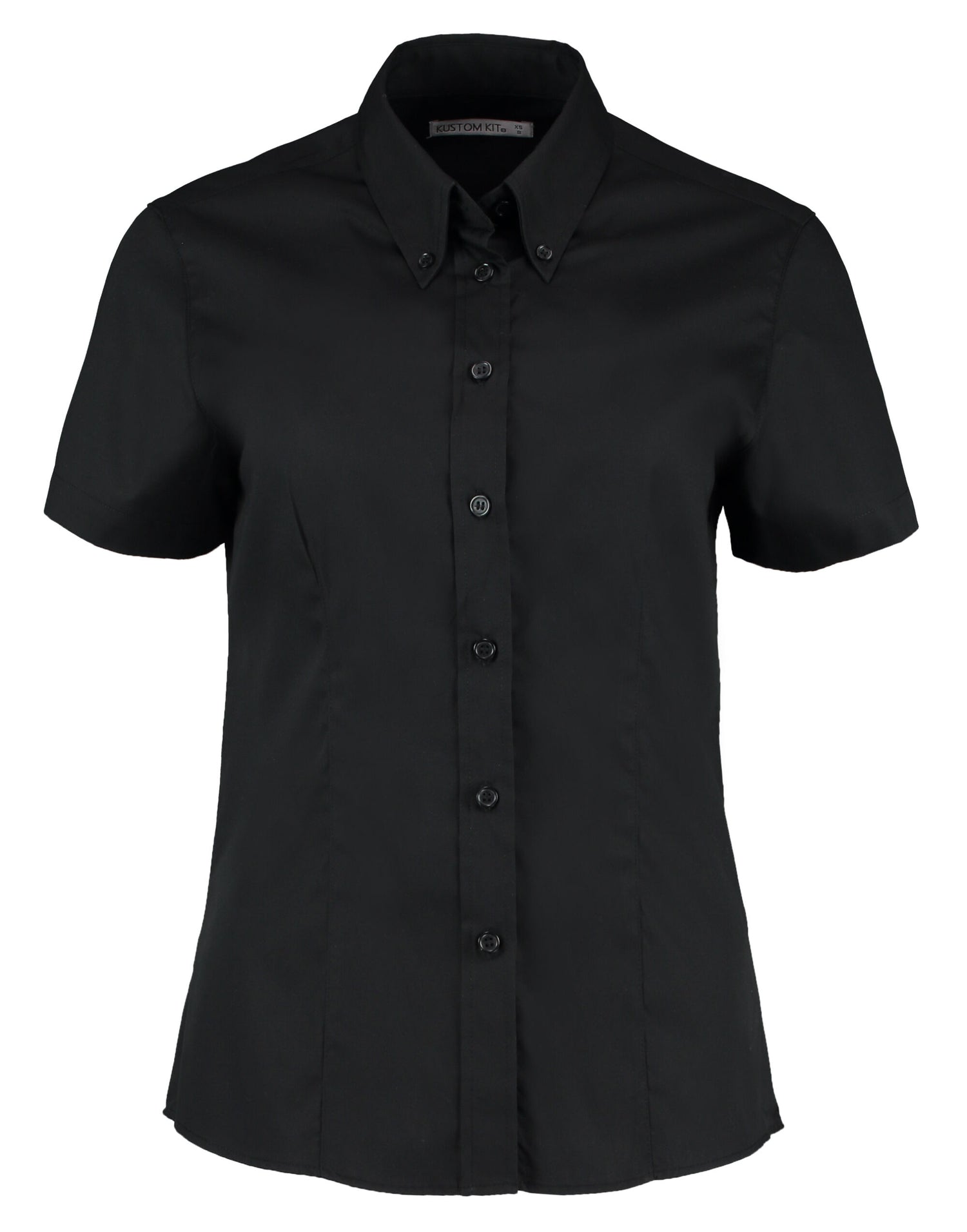 Kustom Kit Lady SS Tailored Oxford Shirt KK701 - Black - Customisable Shirts