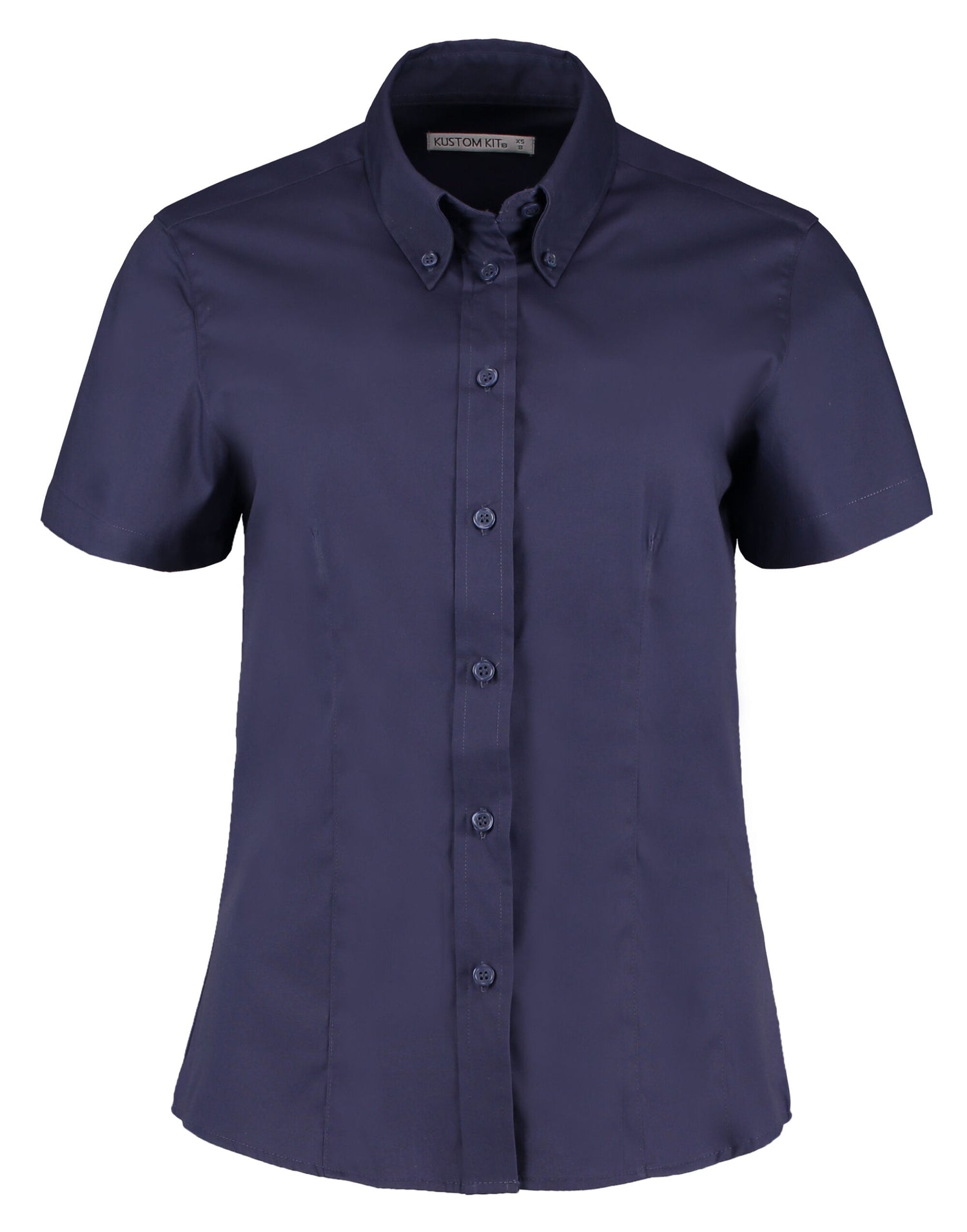 Kustom Kit Lady SS Tailored Oxford Shirt KK701 - Midnight Navy - Customisable Shirts