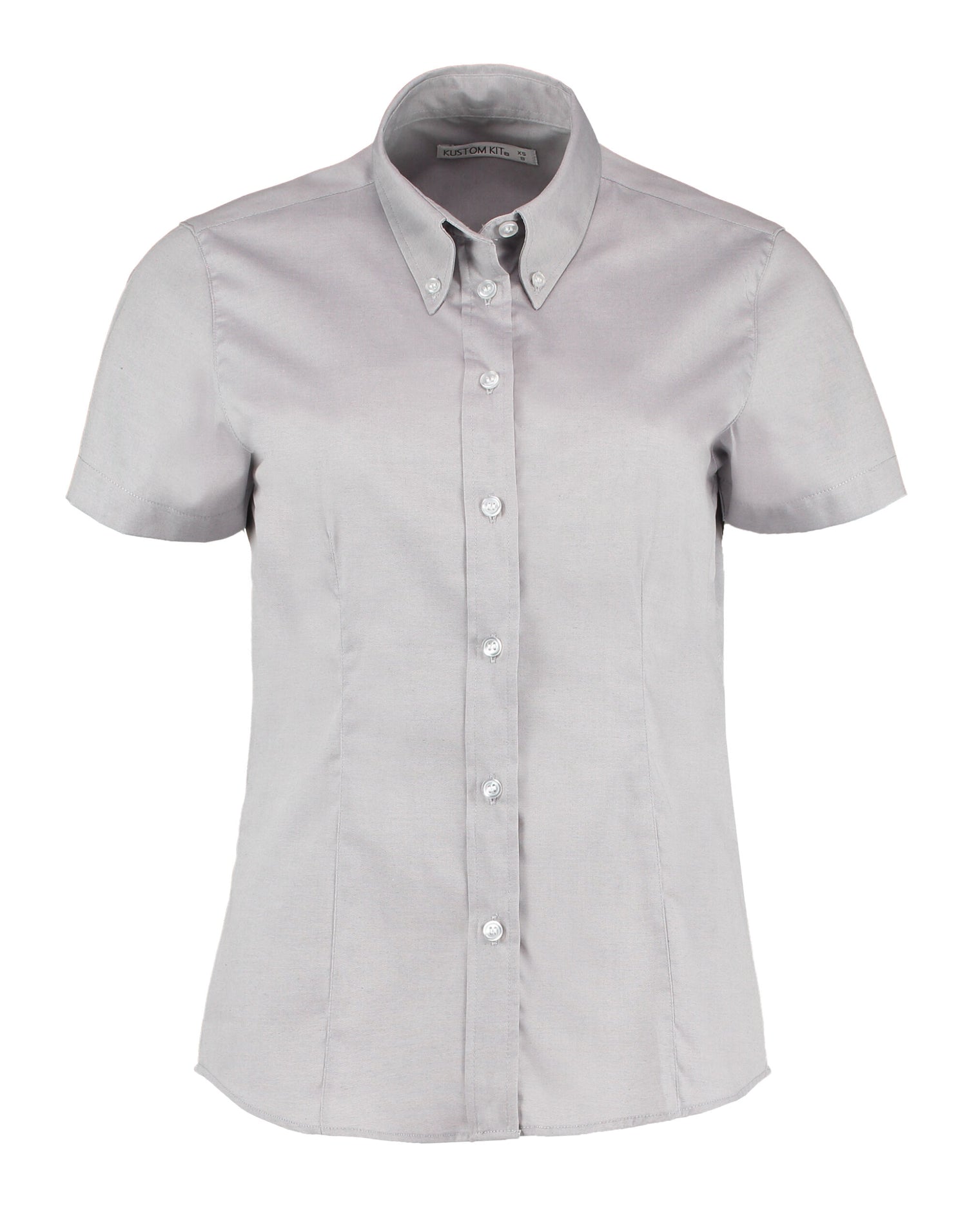 Kustom Kit Lady SS Tailored Oxford Shirt KK701 - Silver Grey - Customisable Shirts