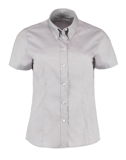 Kustom Kit Lady SS Tailored Oxford Shirt KK701 - Silver Grey - Customisable Shirts