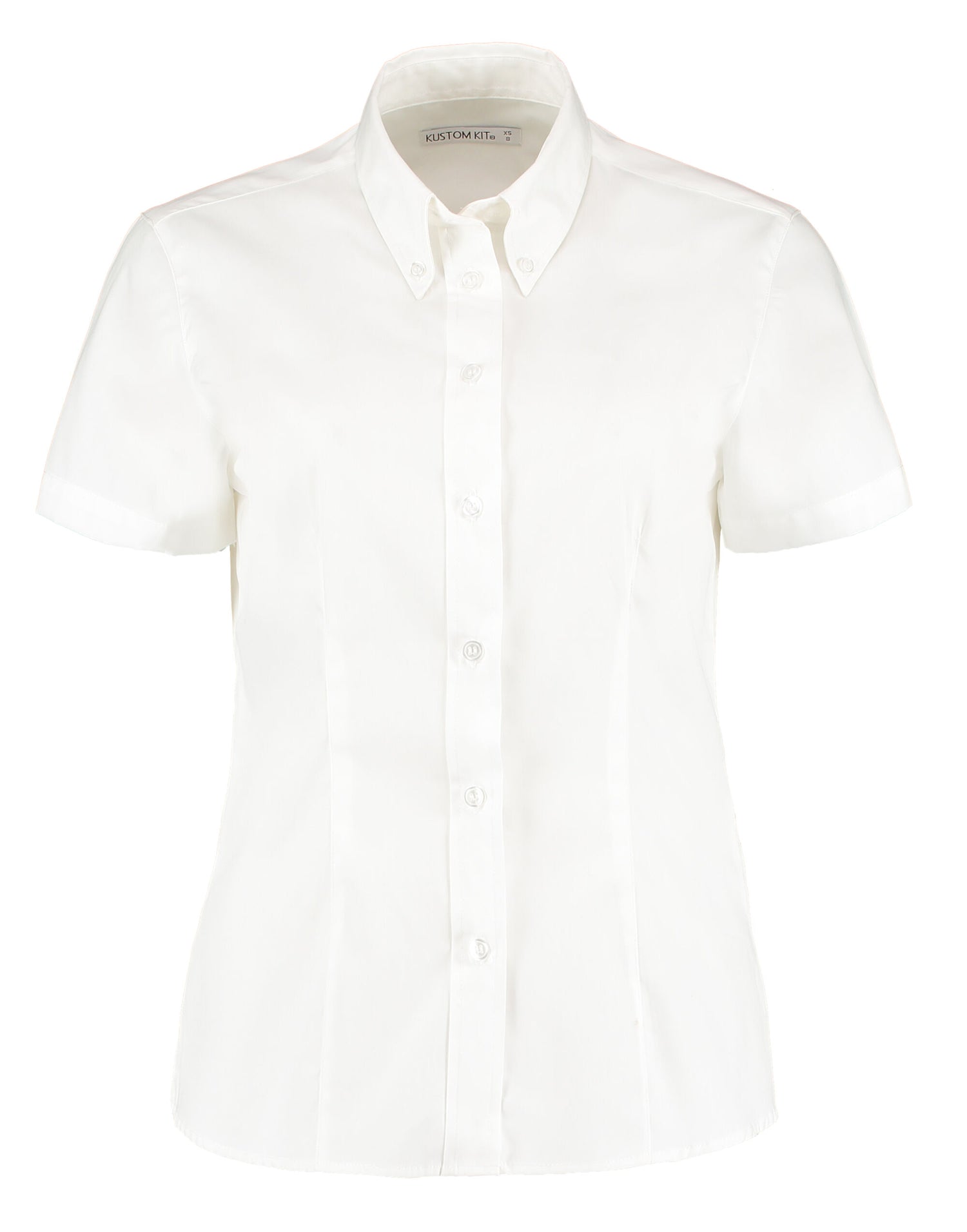 Kustom Kit Lady SS Tailored Oxford Shirt KK701 - White - Customisable Shirts