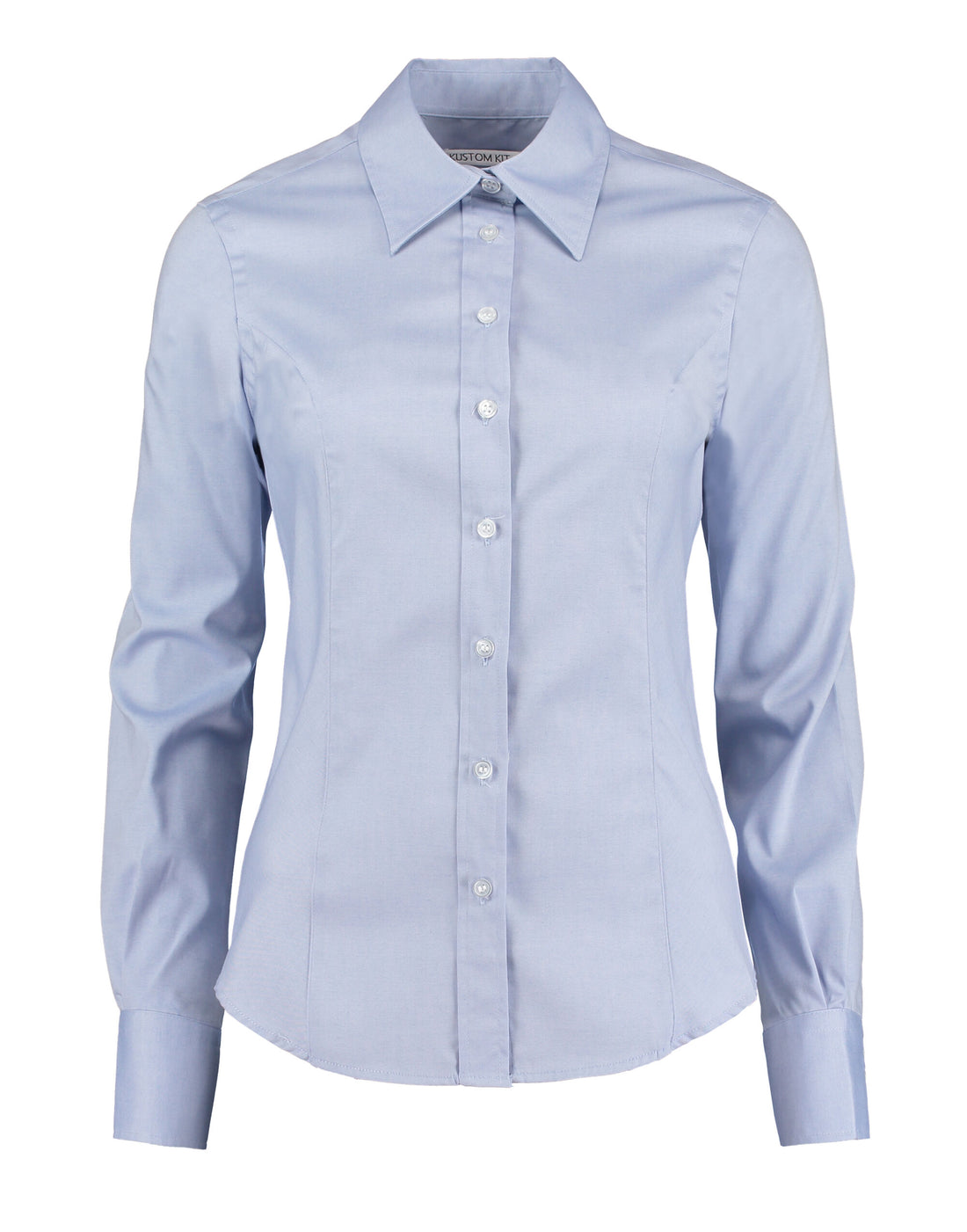 Kustom Kit Lady LS Tailored Oxford Shirt KK702 - Light Blue - Customisable Shirts