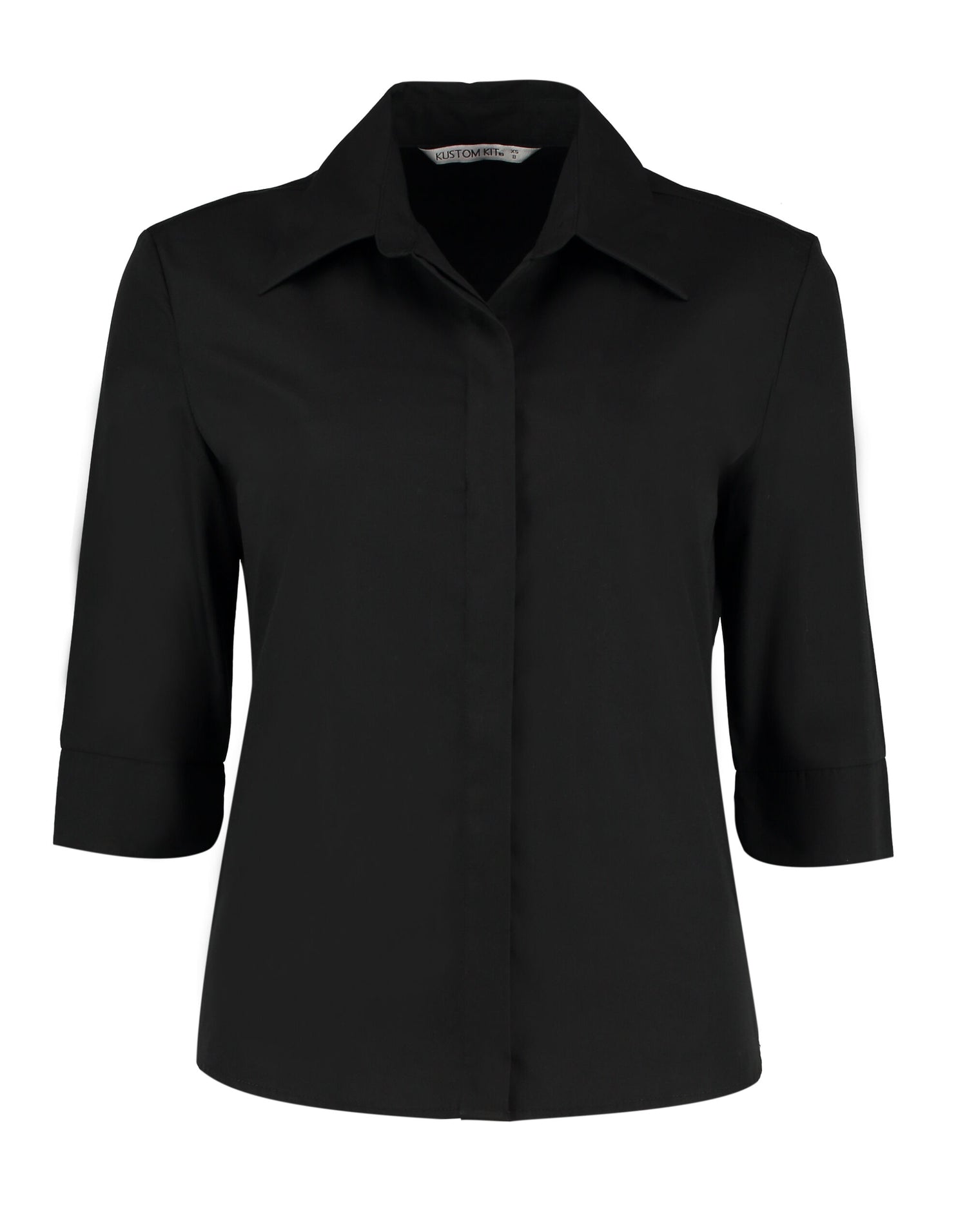 Kustom Kit Ladies 34 Continental Blouse KK715 - Black - Customisable Shirts