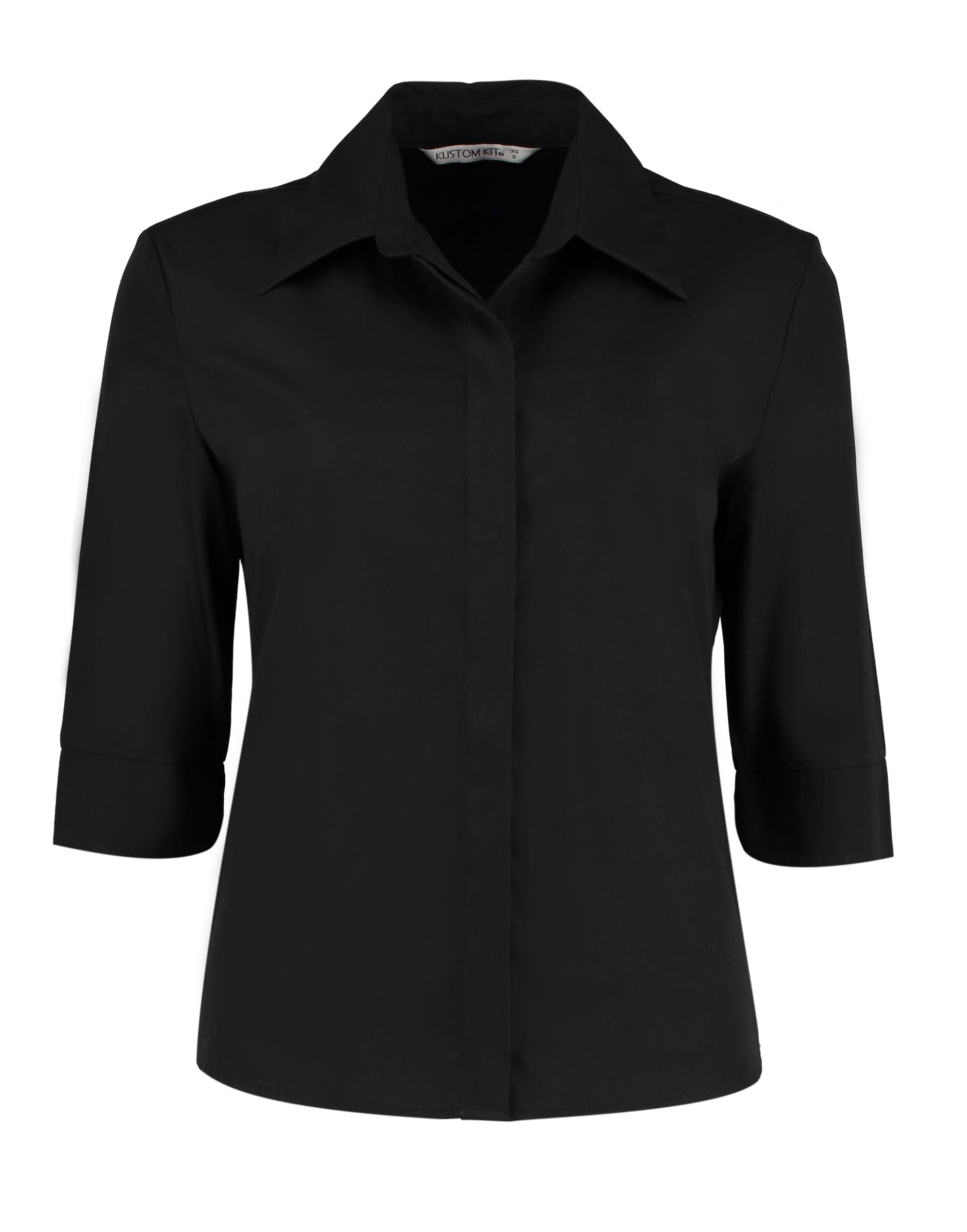 Kustom Kit Ladies 34 Continental Blouse KK715 - Black - Customisable Shirts