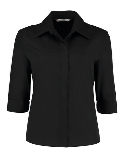 Kustom Kit Ladies 34 Continental Blouse KK715 - Black - Customisable Shirts