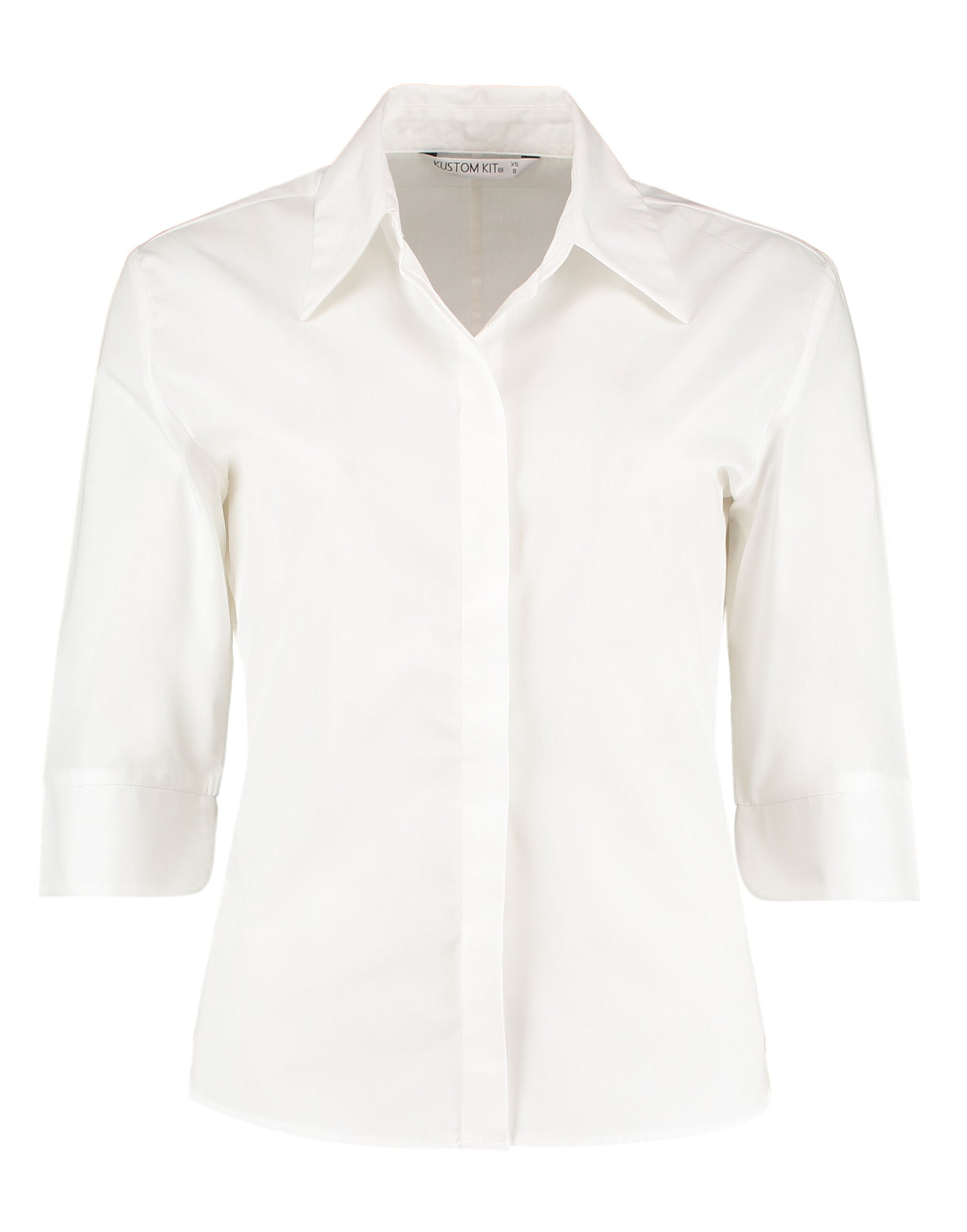 Kustom Kit Ladies 34 Continental Blouse KK715 - White - Customisable Shirts