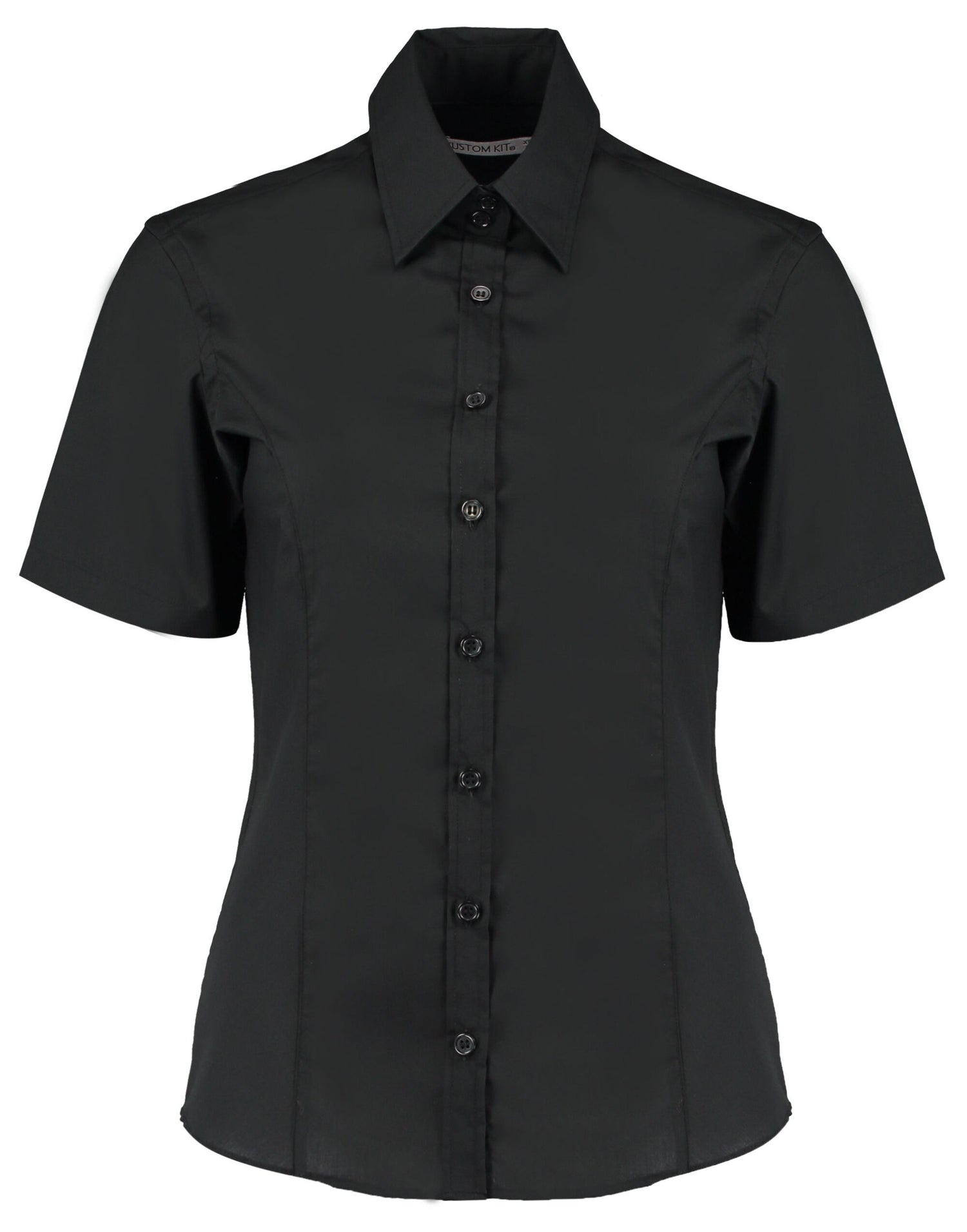 Kustom Kit Lady Tailor SS Business Shirt kk742f - Black - Customisable Shirts