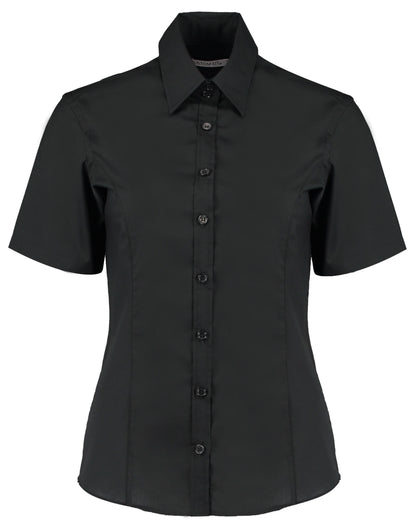 Kustom Kit Lady Tailor SS Business Shirt kk742f - Black - Customisable Shirts