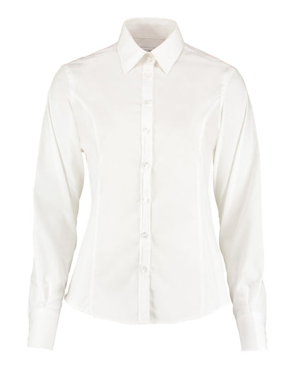 Kustom Kit Lady Tailor LS Business Shirt kk743f - White - Customisable Shirts