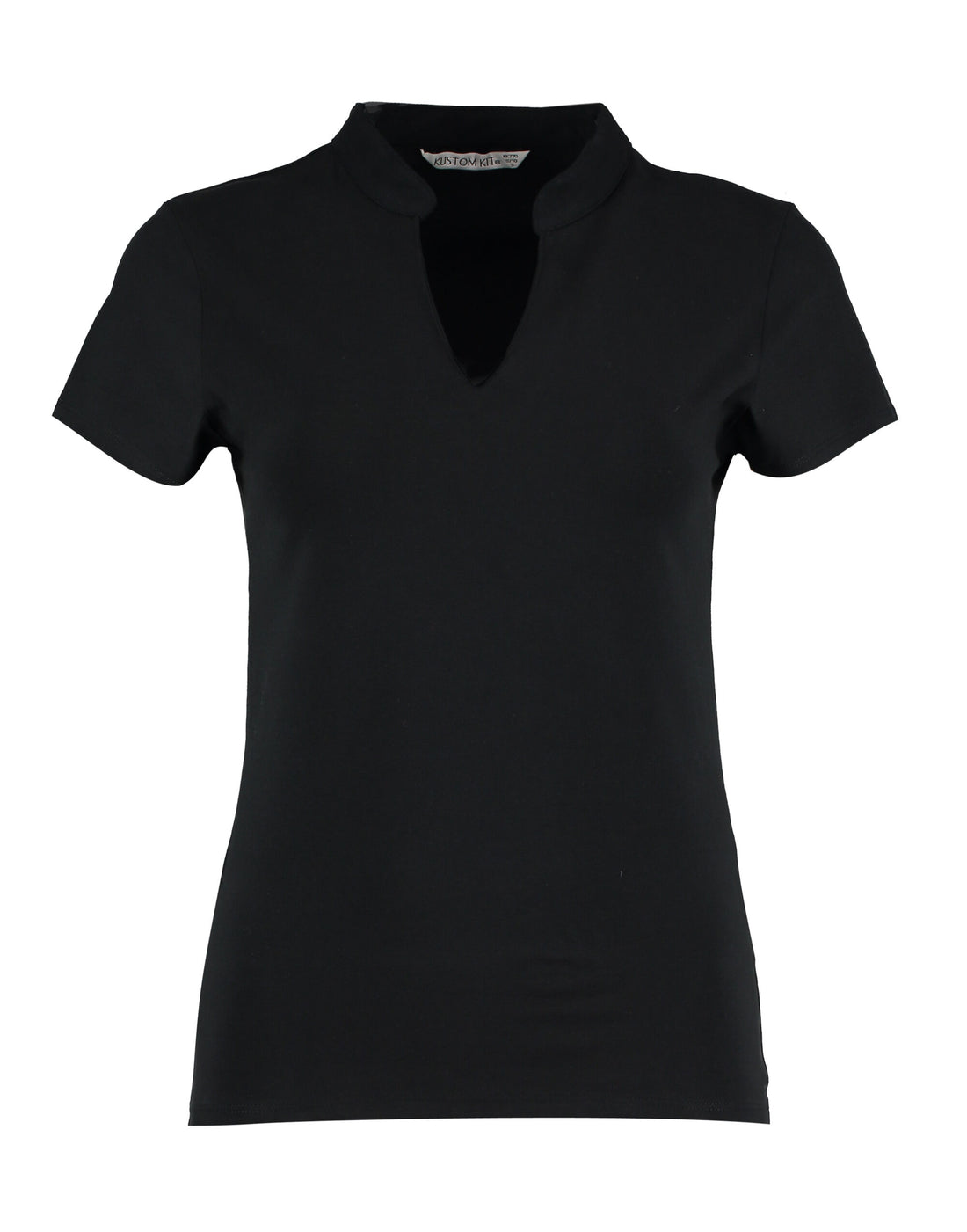 Kustom Kit Ladies Regular Mandarin Top KK770 - Black - Customisable Shirts
