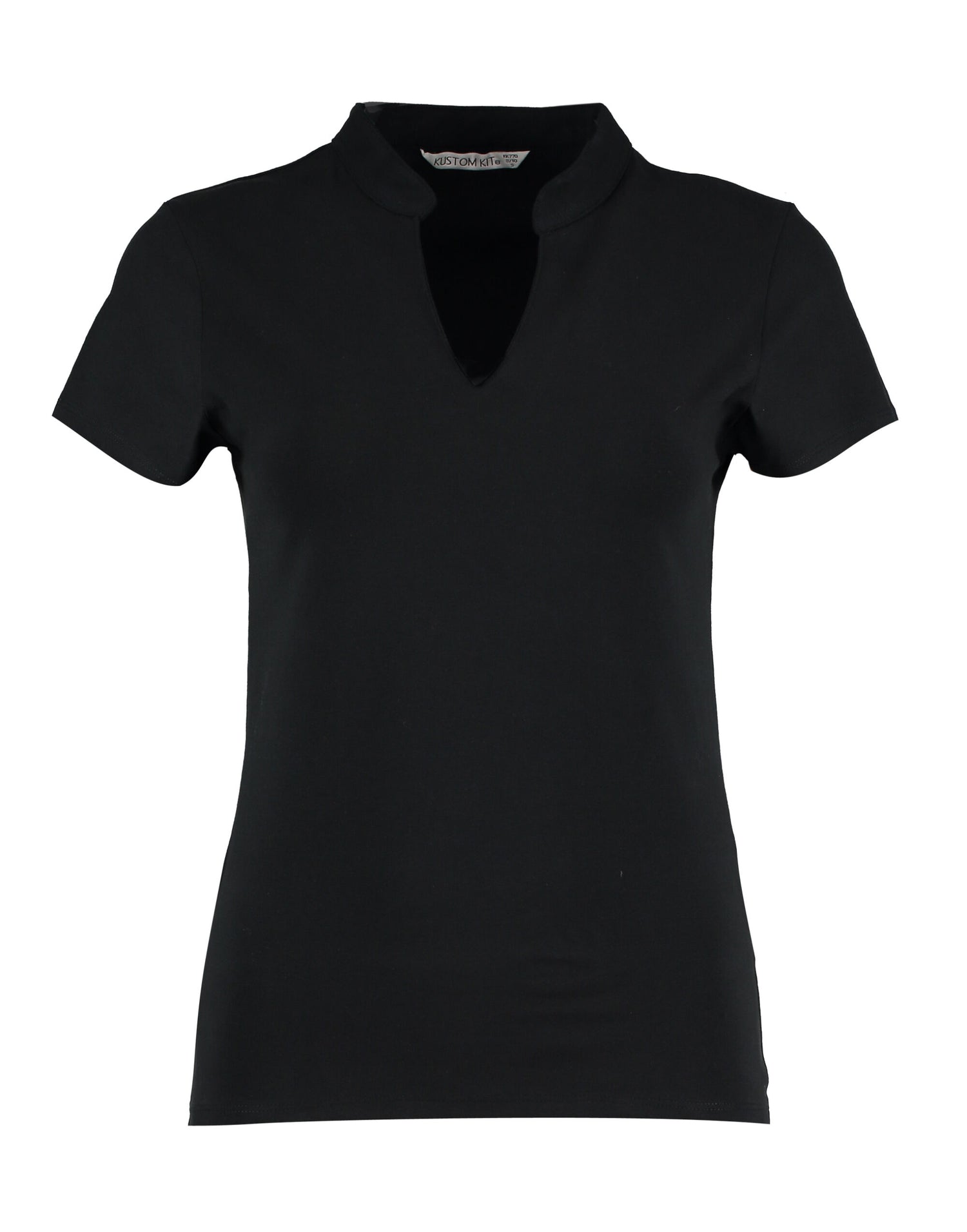Kustom Kit Ladies Regular Mandarin Top KK770 - Black - Customisable Shirts