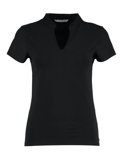 Kustom Kit Ladies Regular Mandarin Top KK770 - Black - Customisable Shirts