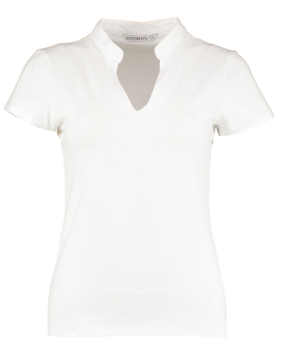 Kustom Kit Ladies Regular Mandarin Top KK770 - White - Customisable Shirts