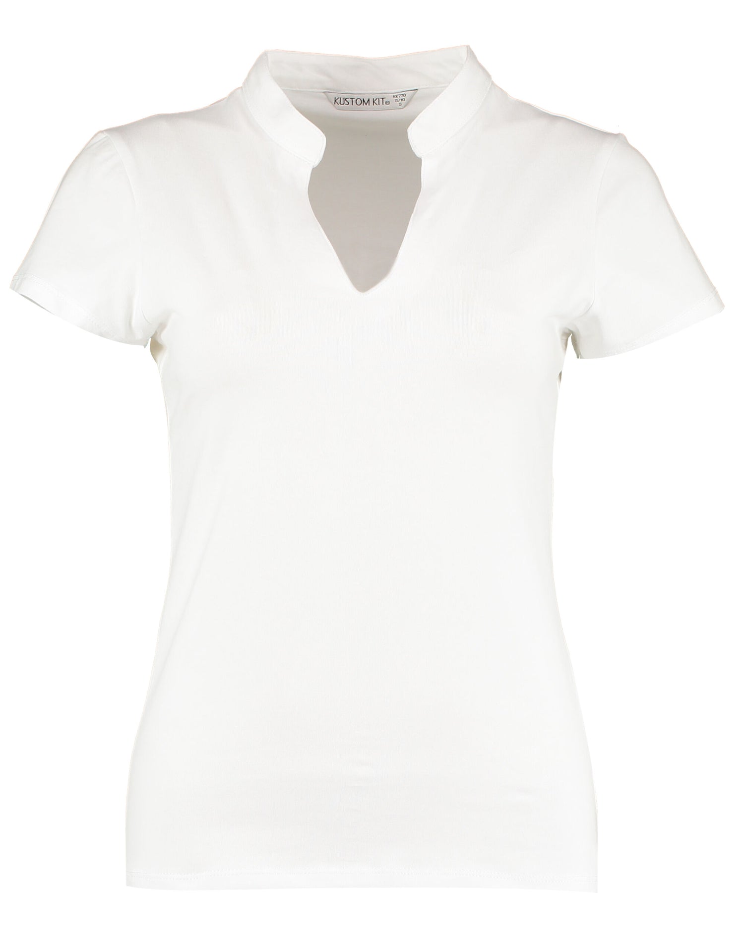 Kustom Kit Ladies Regular Mandarin Top KK770 - White - Customisable Shirts