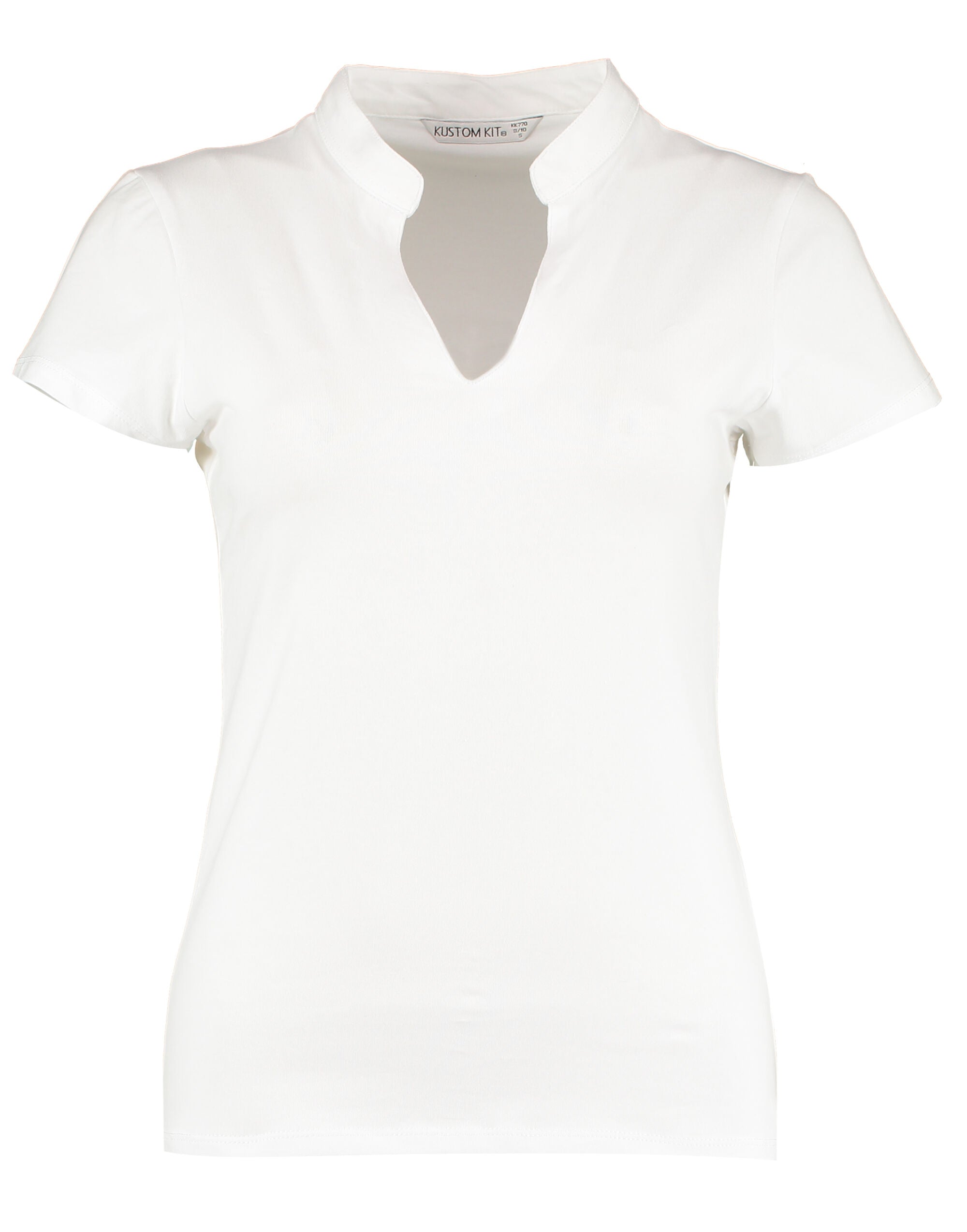 Kustom Kit Ladies Regular Mandarin Top KK770 - White - Customisable Shirts