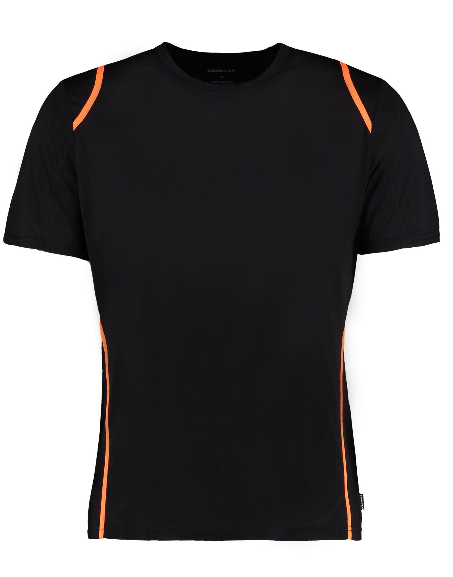 Kustom Kit Mens Cooltex Contrast Tee KK991 - Black Fluorescent Orange - Customisable Sportswear