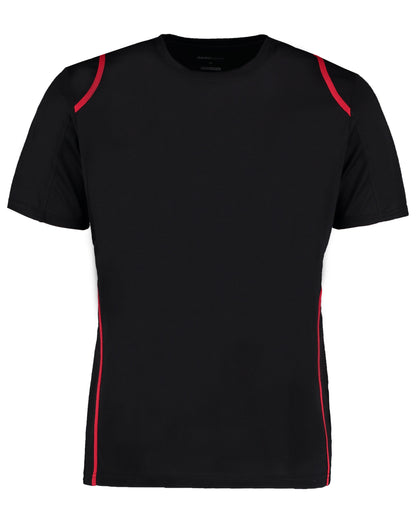 Kustom Kit Mens Cooltex Contrast Tee KK991 - Black Red - Customisable Sportswear