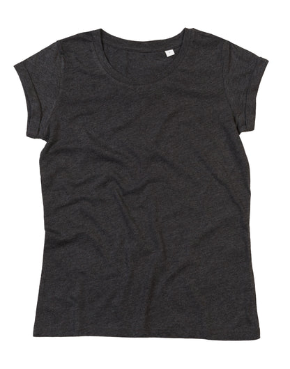 Mantis Womens Roll Sleeve T M81 - Charcoal Grey Melange - Customisable T-Shirts