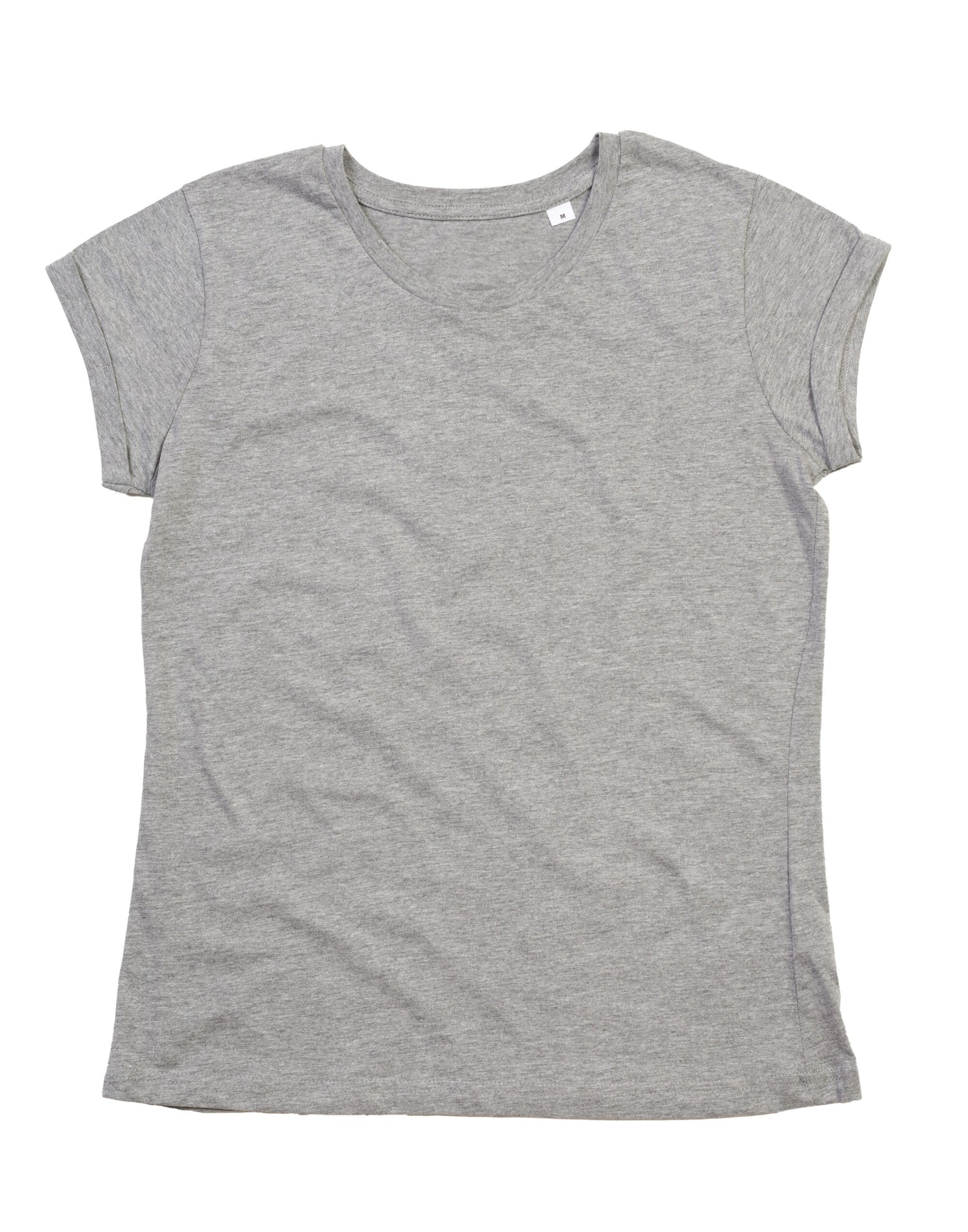 Mantis Womens Roll Sleeve T M81 - Heather Grey Melange - Customisable T-Shirts