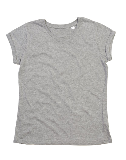 Mantis Womens Roll Sleeve T M81 - Heather Grey Melange - Customisable T-Shirts