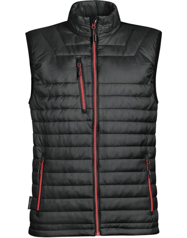 Stormtech Men Gravity Thermal Bodywarmer PFV-2 - Black True Red - Customisable Bodywarmer