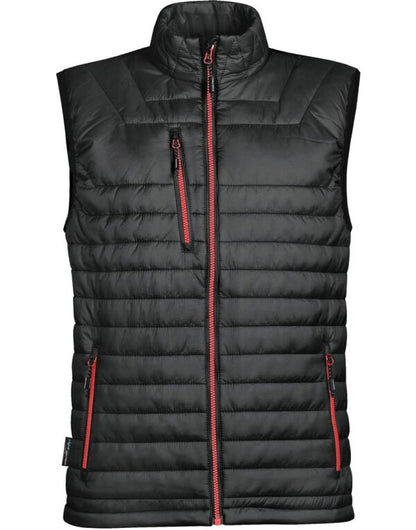 Stormtech Men Gravity Thermal Bodywarmer PFV-2 - Black True Red - Customisable Bodywarmer