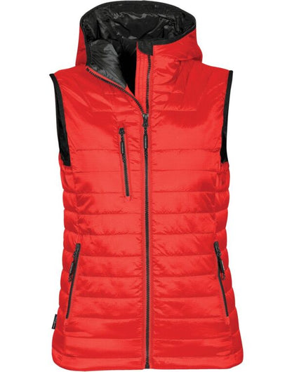 Stormtech Lady Gravity ThermalBodywarmer PFV-2W - True Red Black - Customisable Bodywarmer