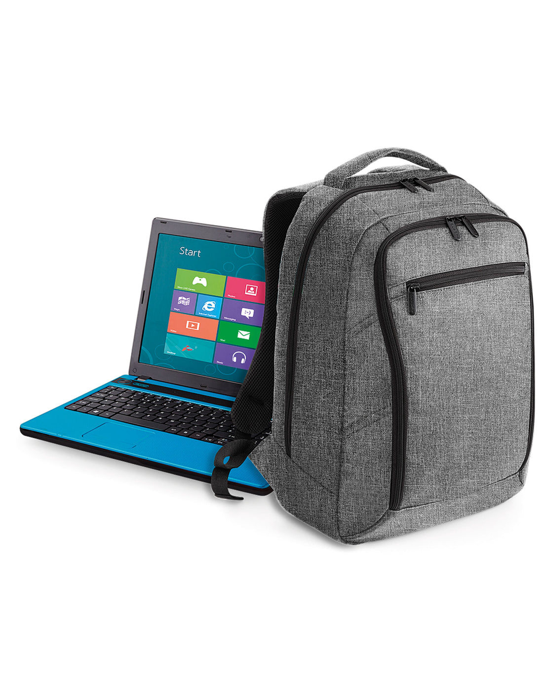 Quadra Executive Digital Backpack qd269 - Grey Marl O S - Customisable Bags