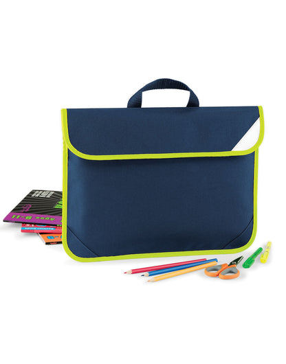 Quadra Enhanced Viz Book Bag qd452 - French Navy O S - Customisable Bags