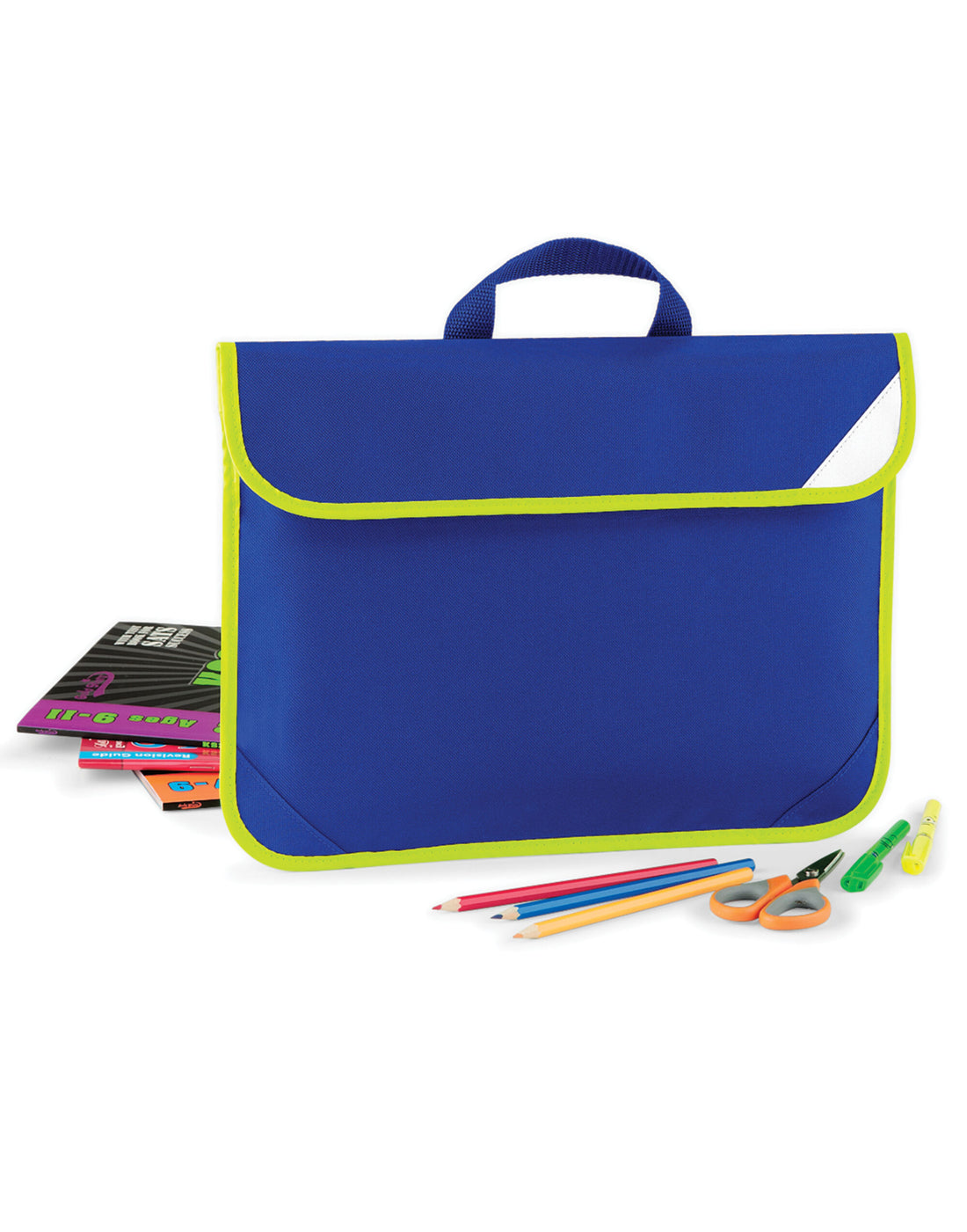 Quadra Enhanced Viz Book Bag qd452 - Bright Royal O S - Customisable Bags